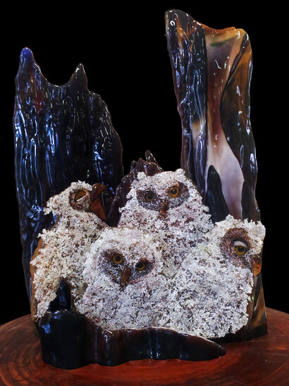 MES HIBOUTCHOUX AU NID - a Sculpture & Installation Artowrk by Aure de Col\'Aure la vie